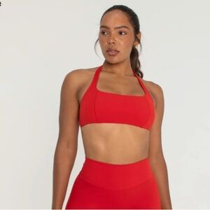 NWT form Red Halter Sports Bra - Sz. Small